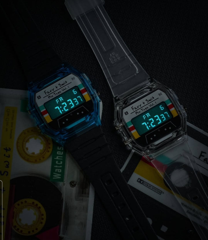Retro Digital Mix Tape Clear
