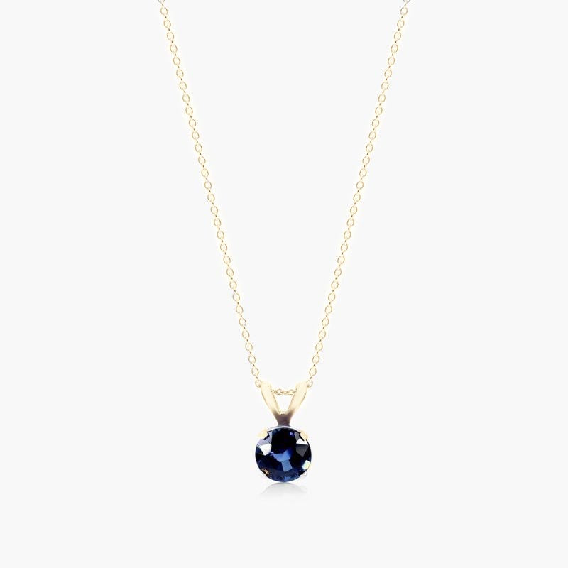 Ocean Sapphire Solitaire Necklace