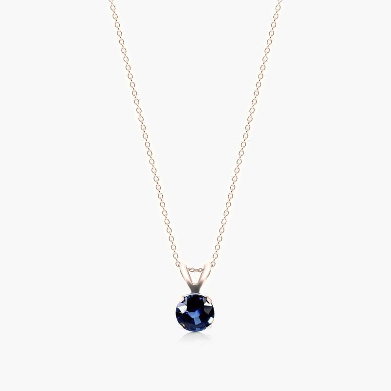 Ocean Sapphire Solitaire Necklace