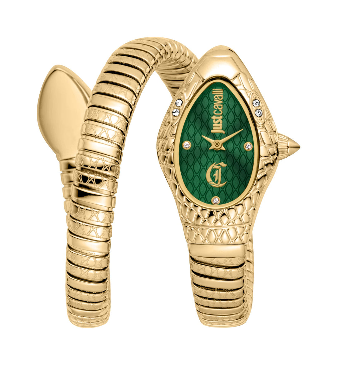 Just Cavalli 20mm / Gold / Dark Green | Dark Green Dial