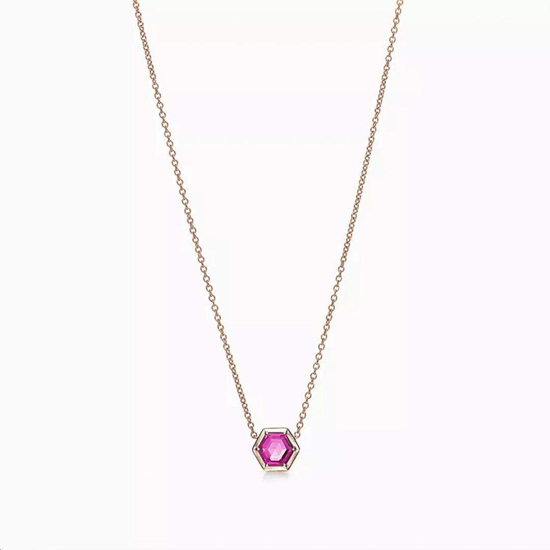 Hexagon Rubylite Necklace