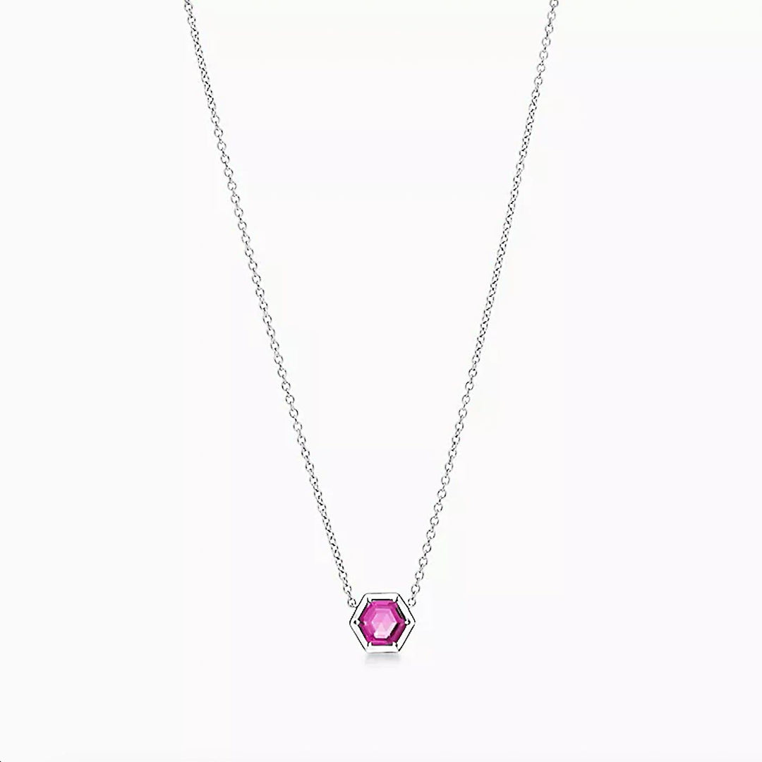 Hexagon Rubylite Necklace