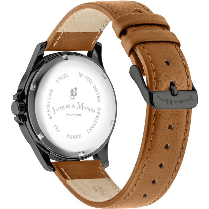 Alpha I Black dial, brown leather Black Dial