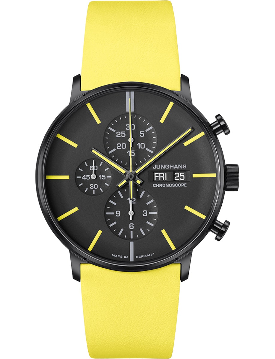 Form A Chronoscope Black Dial / Yellow Leather Strap Black Dial
