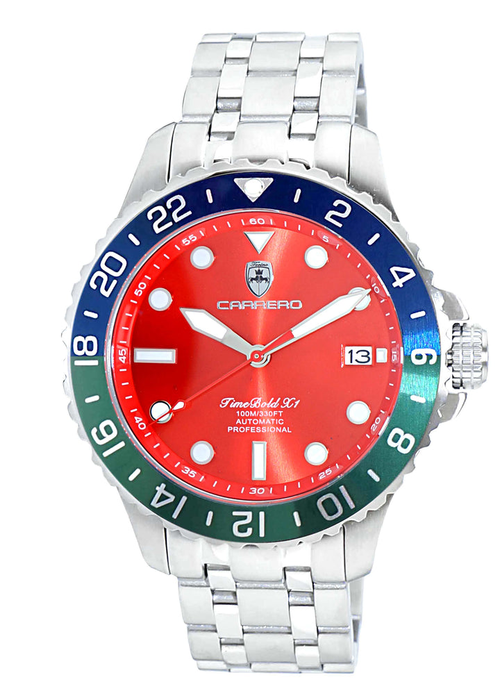 TIME BOLD- X10 BLUE-GREEN/  RED DIAL Red Dial