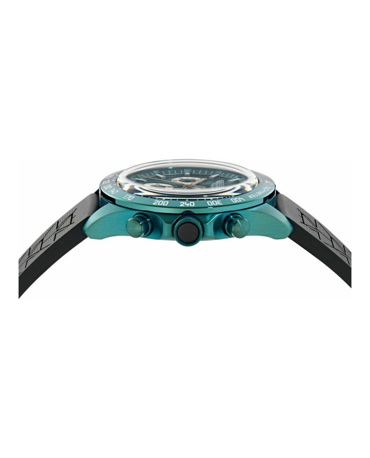 SPT Green IP Chrono/Black Silicone Strap Green Dial