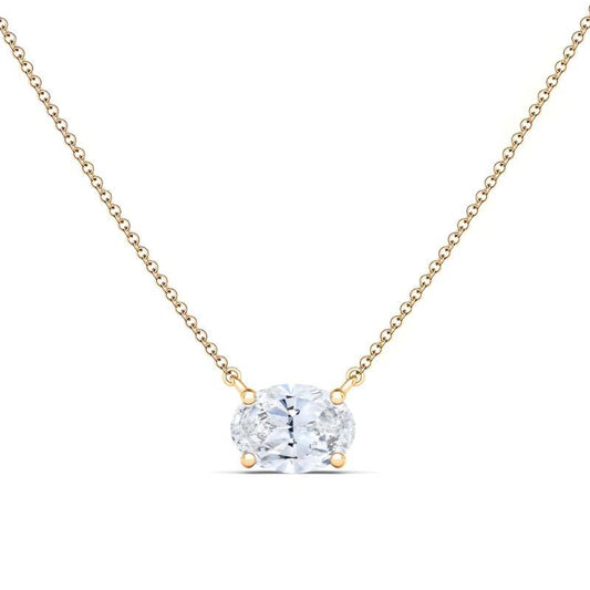 Solitaire Oval Cut Diamond Necklace