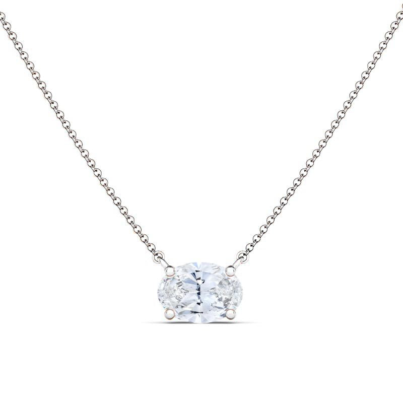 Solitaire Oval Cut Diamond Necklace