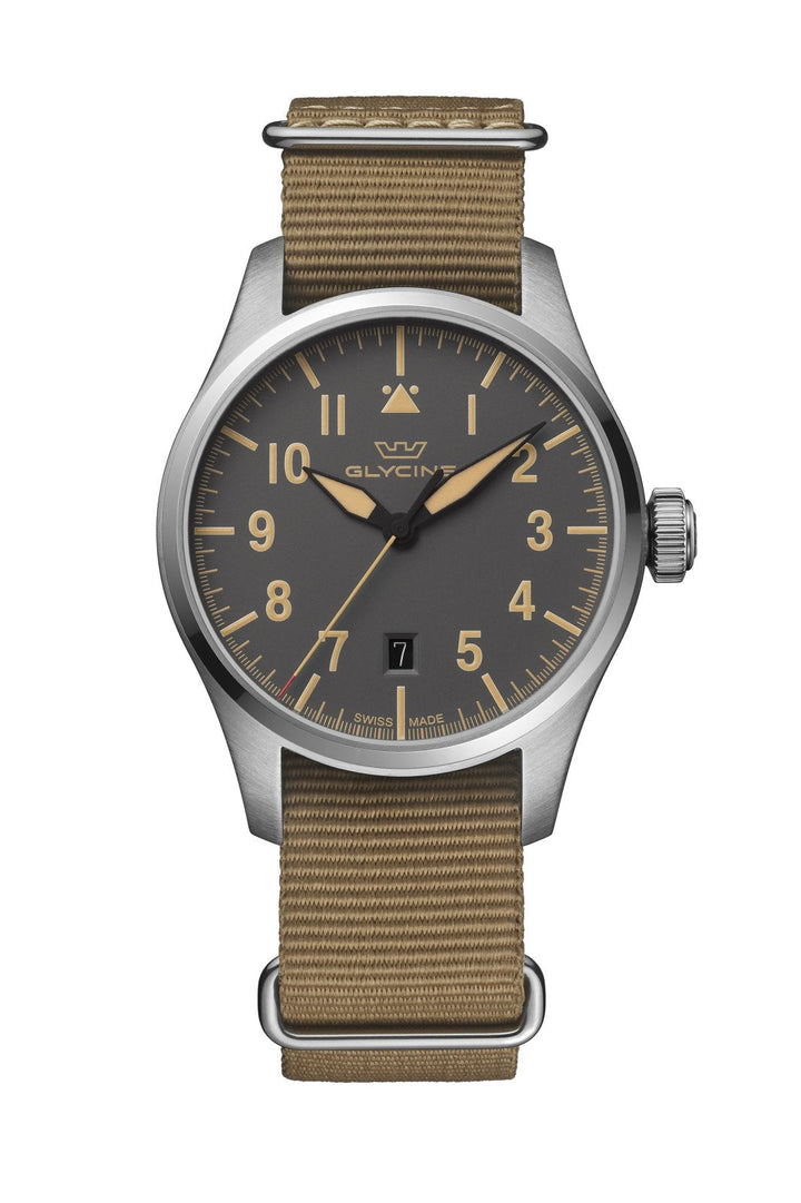 Airpilot 41mm / Dark Grey / Brown Dark Gray Dial