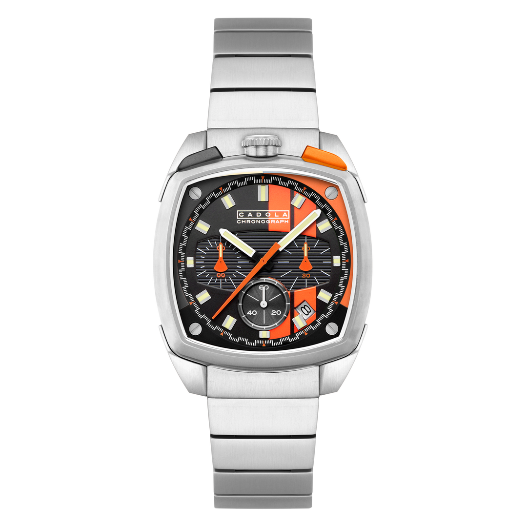 Taurus Chronograph Black & Orange / Stainless Steel | Black Dial