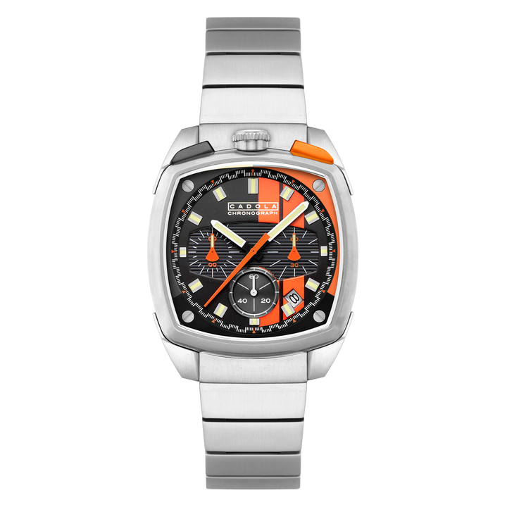 Taurus Chronograph Black & Orange / Stainless Steel | Black Dial