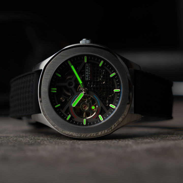 Tail Light Automatic Black / Black Silicone | Black Dial