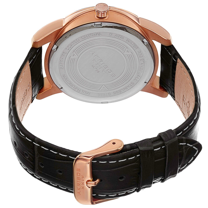 Spirit Rose Gold Tone/Rose Gold Ion Plated Stainless Steel/Leather | Black Dial