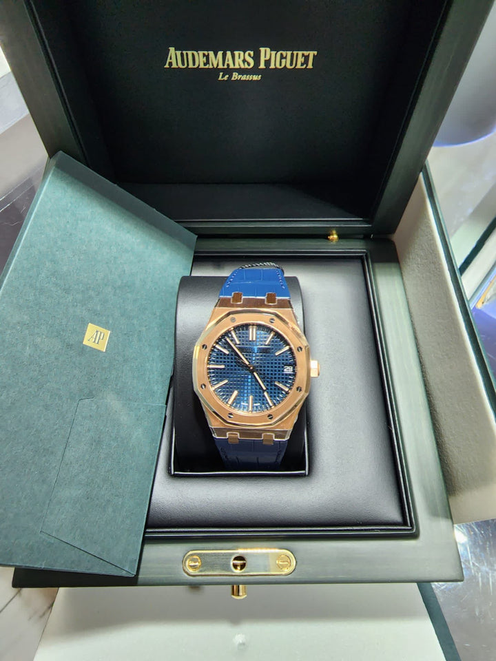 Audemars Piguet ROYAL OAK 41MM BLUE DIAL 18K PINK GOLD  15510OR.OO.D315CR.02 MENS WATCH