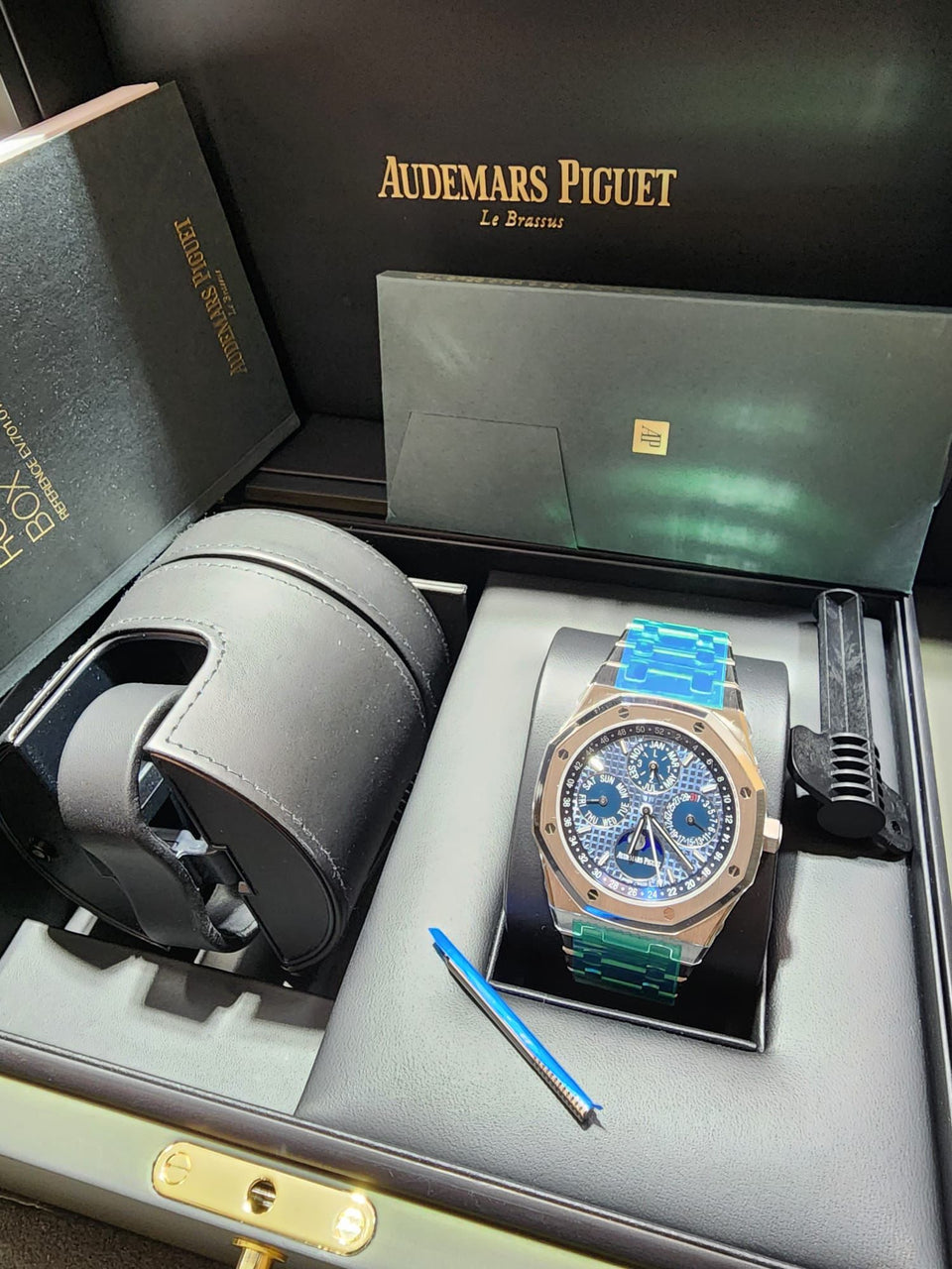 Audemars Piguet ROYAL OAK PERPETUAL CALENDAR Blue Dial Ref. 26574OR.OO.1220OR.03
