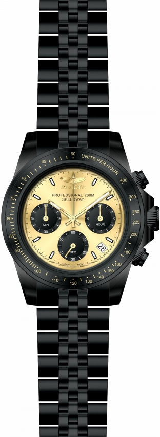 Speedway Chronograph Gold-Black Two-Tone Dial / Black Stainless Steel Bracelet G