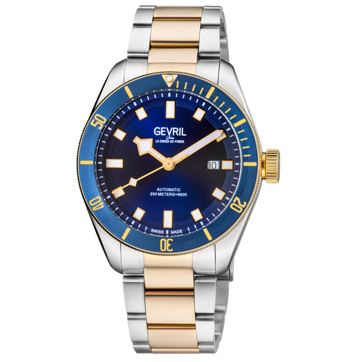Yorkville Gevril Yorkville Blue Dial Sellita SW200 Swiss Automatic Unidirectiona