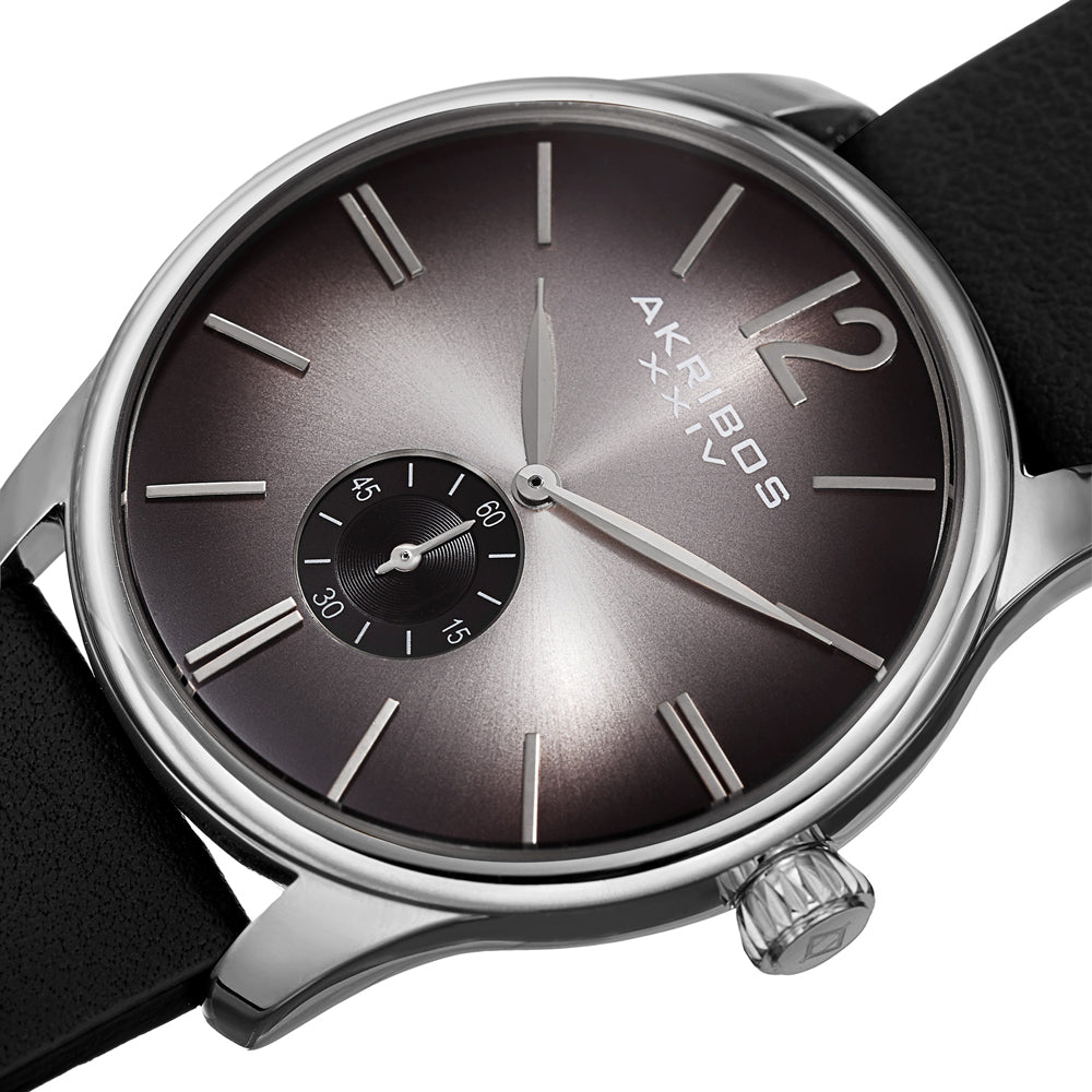 Casual-AK916SSB Black/Leather | Black Dial