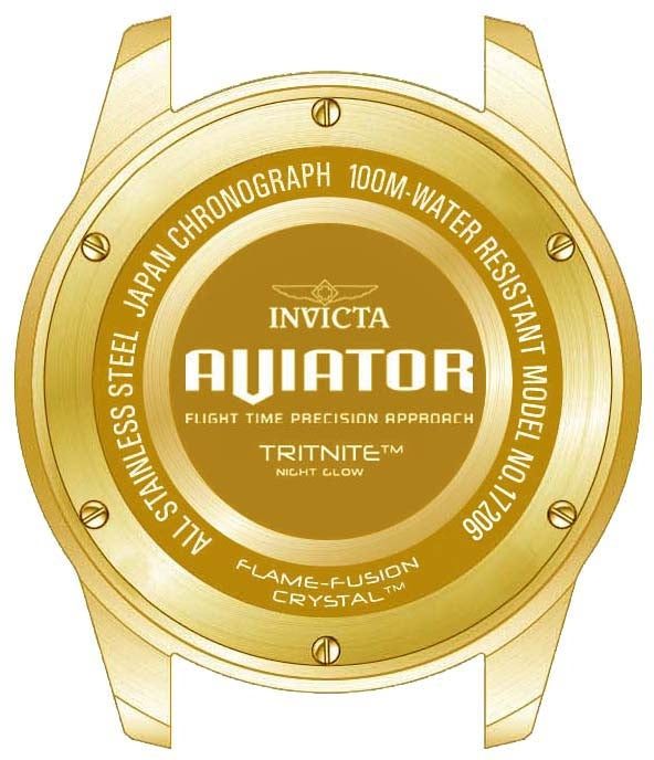 Aviator Chronograph Black Dial / Gold Stainless Steel Bracelet Black Dial