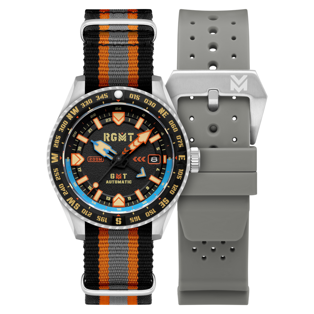 Dragoon GMT Automatic Black Dial / Multicolor Nylon Strap Black Dial