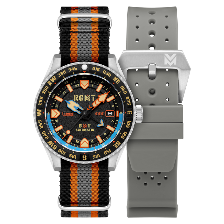 Dragoon GMT Automatic Black Dial / Multicolor Nylon Strap Black Dial