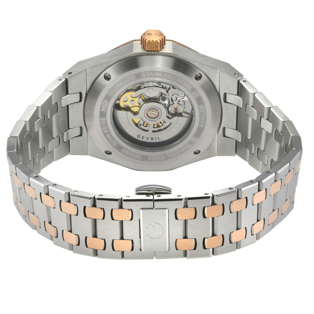 Gotham -Skeleton Swiss Automatic Movement, Skeleton  Dial, Two toned 316L Stainl