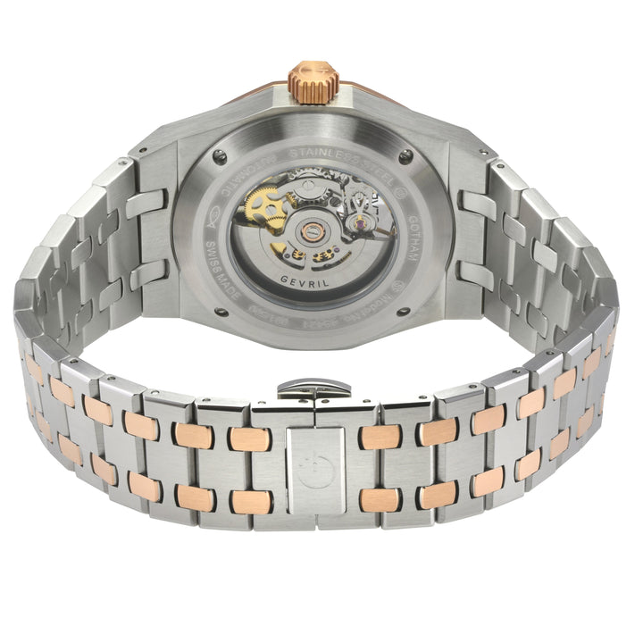 Gotham -Skeleton Swiss Automatic Movement, Skeleton  Dial, Two toned 316L Stainl