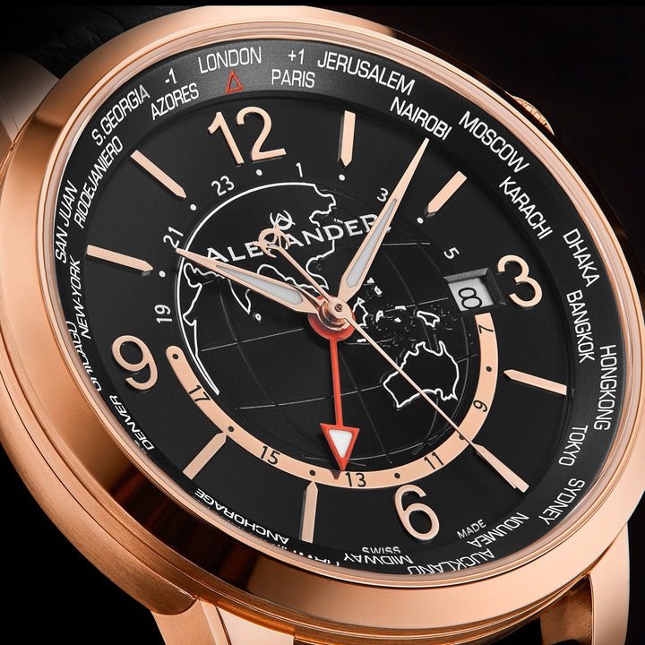 A171B-03 Rose Gold/Stainless Steel | Black Dial