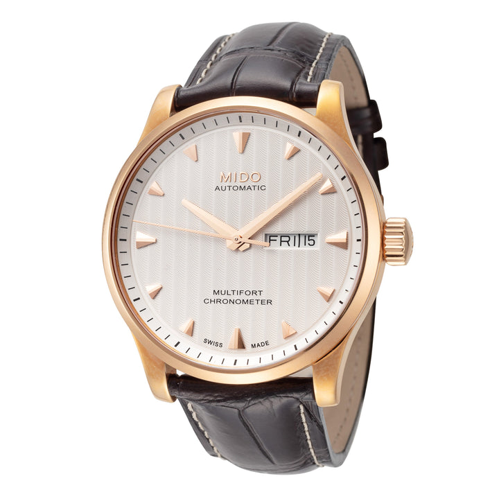 Mido 42mm / Brown / Silver | Silver Dial