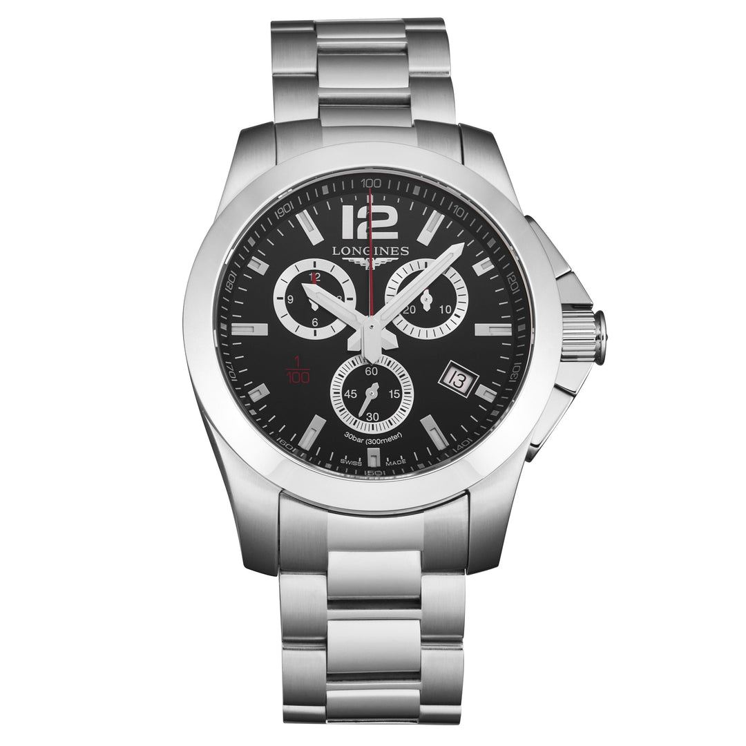 Conquest Black / Stainless Steel Black Dial