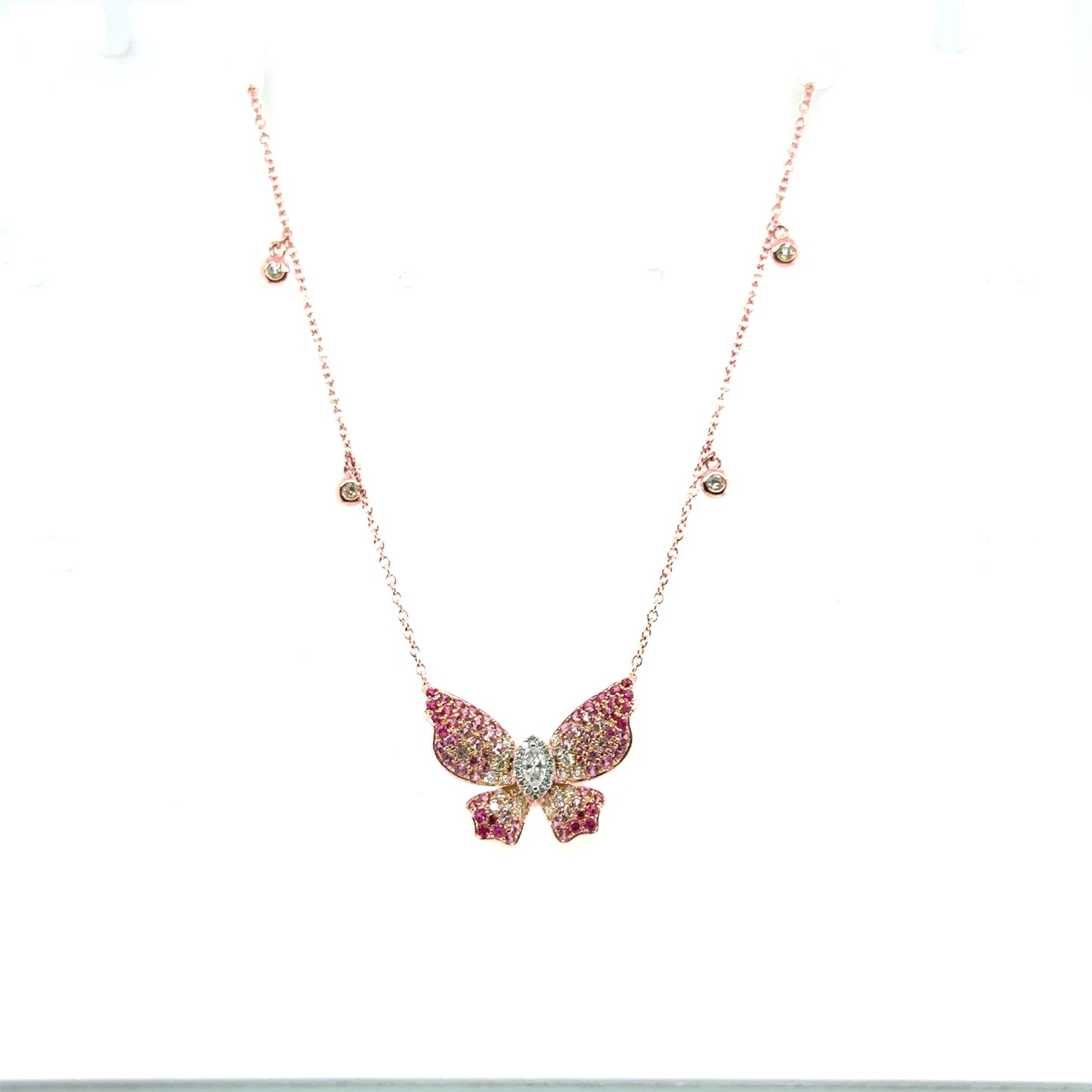 Pink Butterfly Necklace