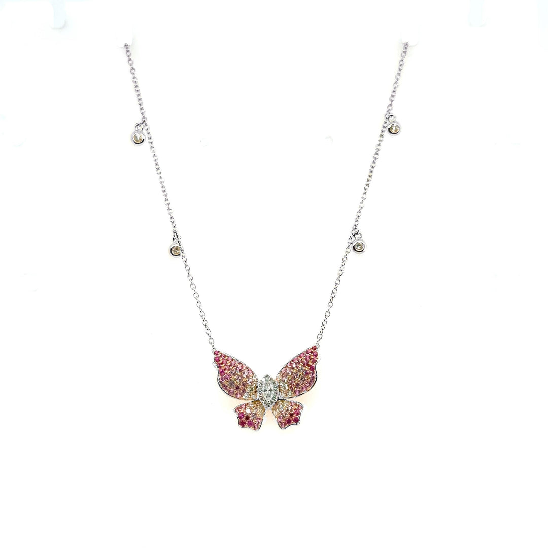 Pink Butterfly Necklace