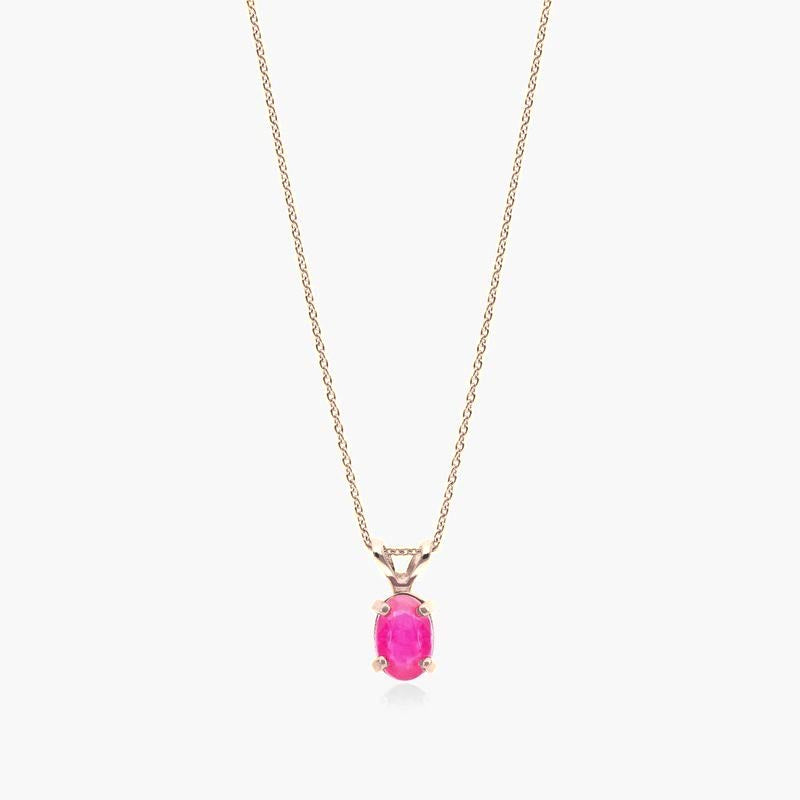 Pinkish Ruby Rabbit Ear Necklace