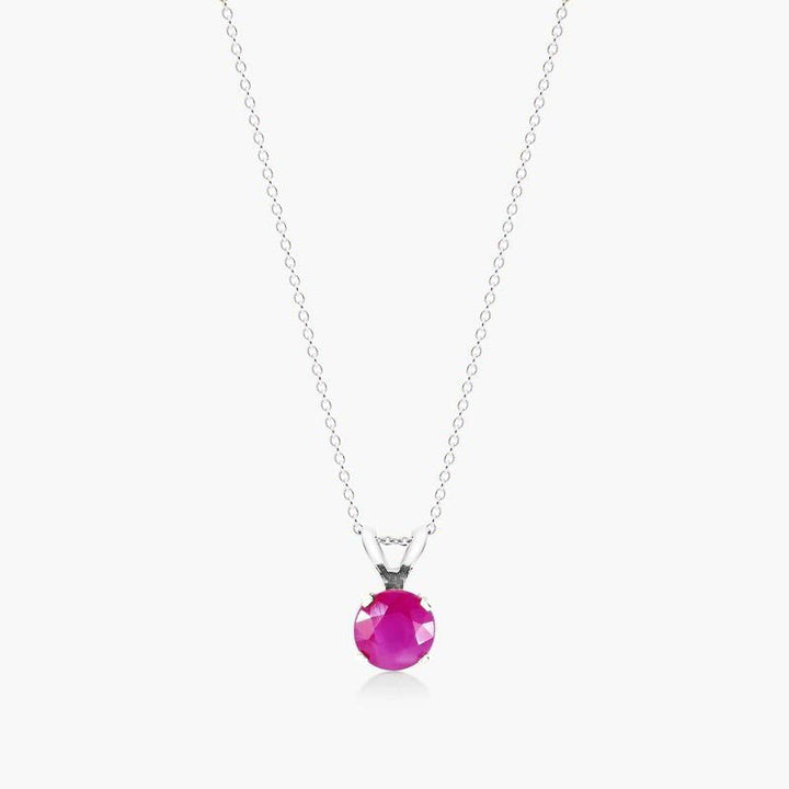 Pinkish Ruby Solitaire Necklace