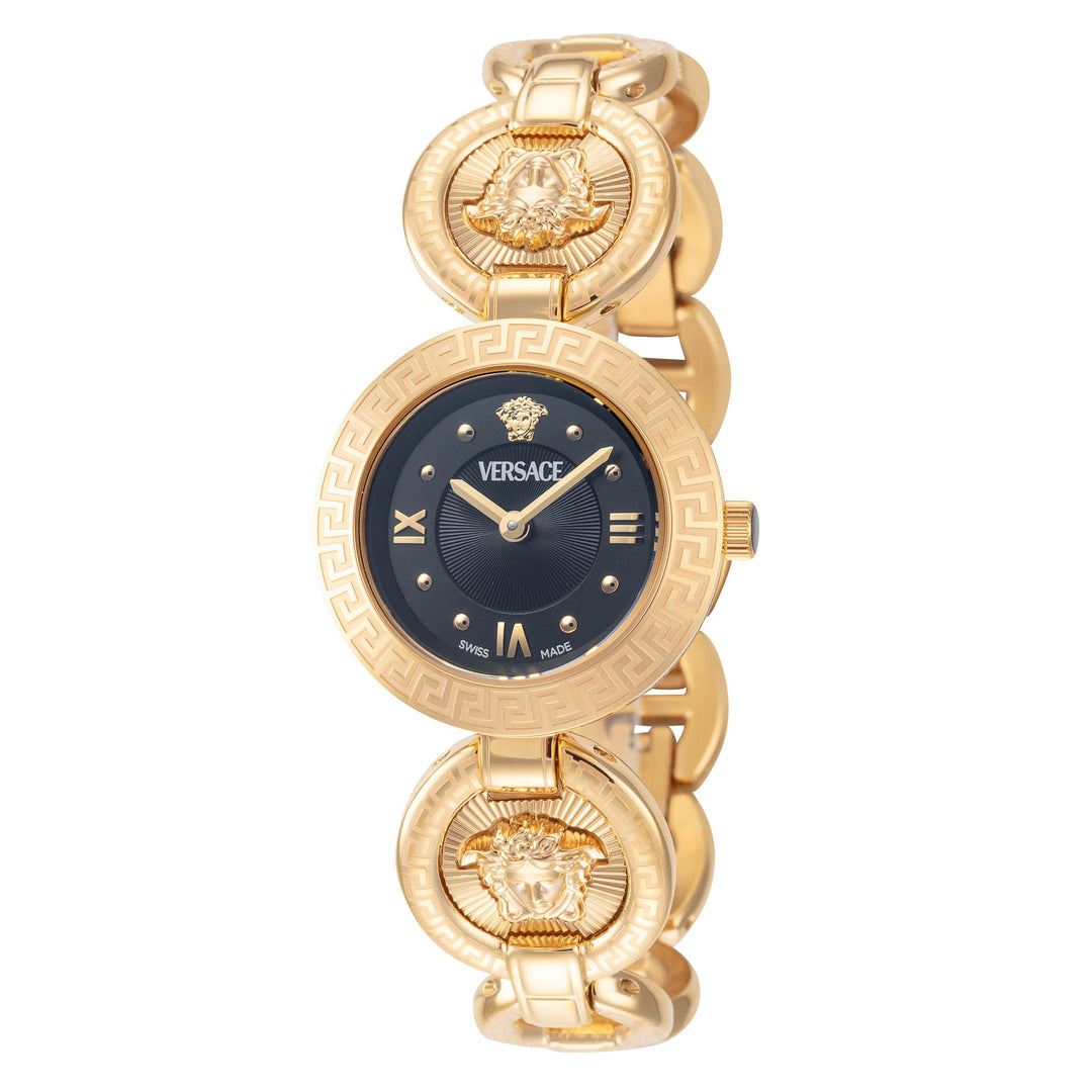 Greca Jewel 28mm / Black / Gold | Black Dial