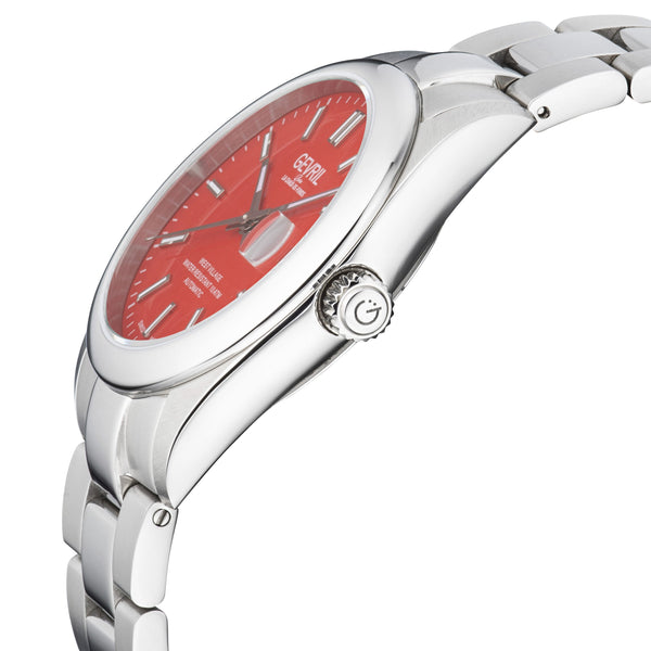 West Village Gevril Sellita SW200 Swiss Made Automatic Watch Red magnify date sa