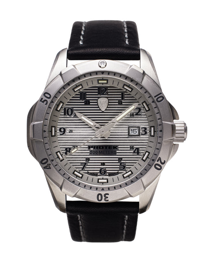 Steel Dive SS CASE/SILVER DIAL/BLACK STRAP | Silver Dial