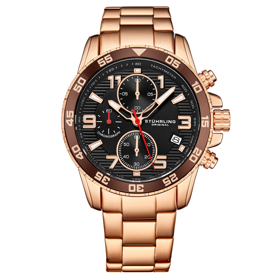 Monaco Rose Gold/Stainless Steel | Black Dial
