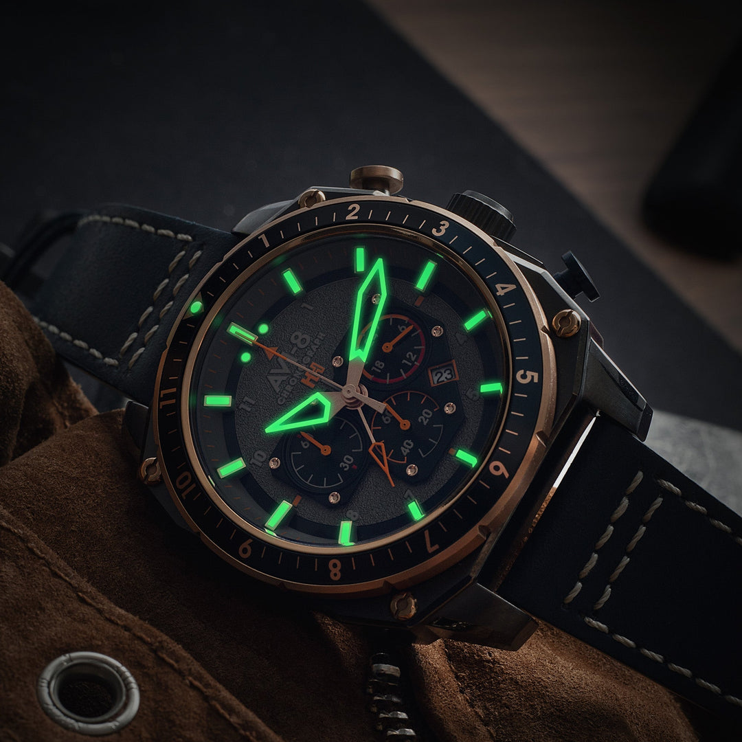 ATLAS DUAL TIME CHRONOGRAPH GREY / LEATHER | Gray Dial
