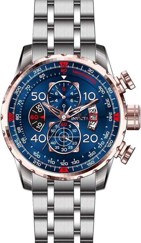 Aviator Chronograph Blue Dial / Silver Stainless Steel Bracelet Blue Dial