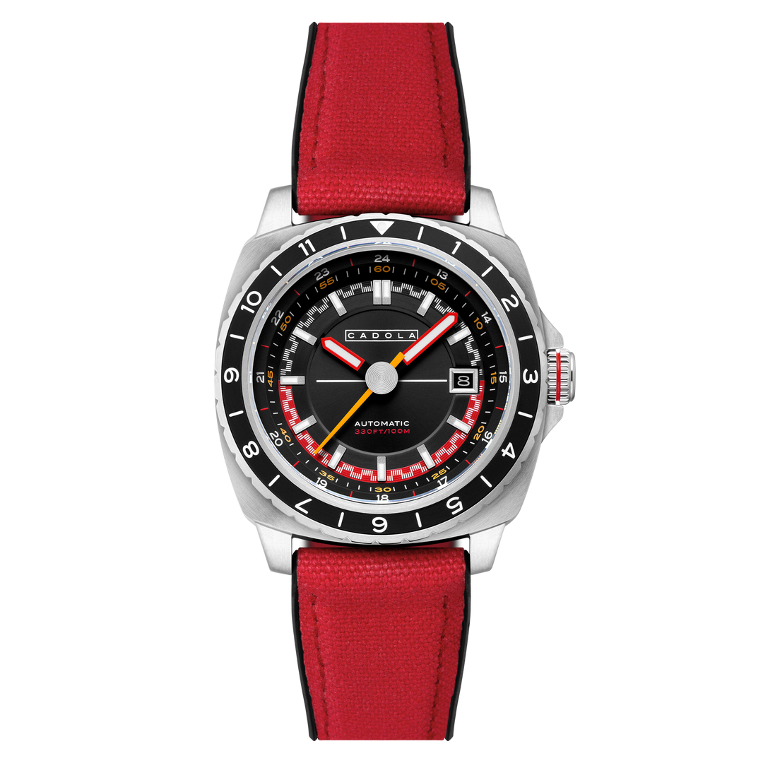Overdrive Automatic Black / Red Canvas Black Dial
