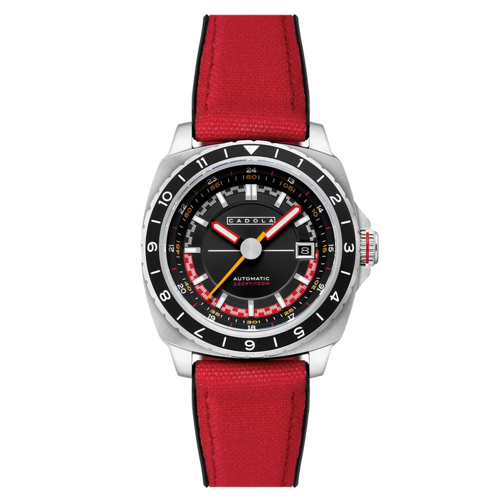 Overdrive Automatic Black / Red Canvas Black Dial