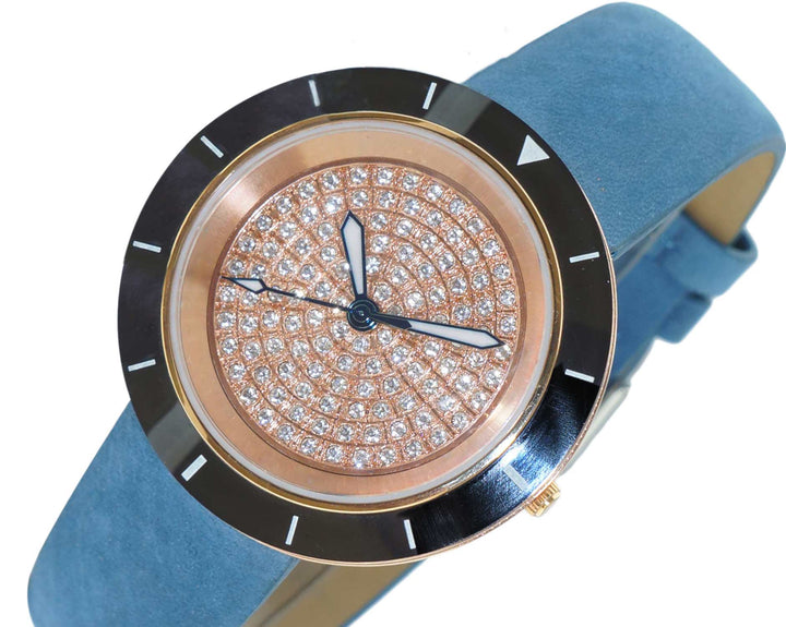 TOULON BLACK-ROSE / BLUE | Rose tone Dial