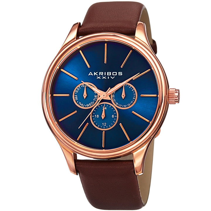 AK870RGBU-Casual Brown/Leather | Blue Dial