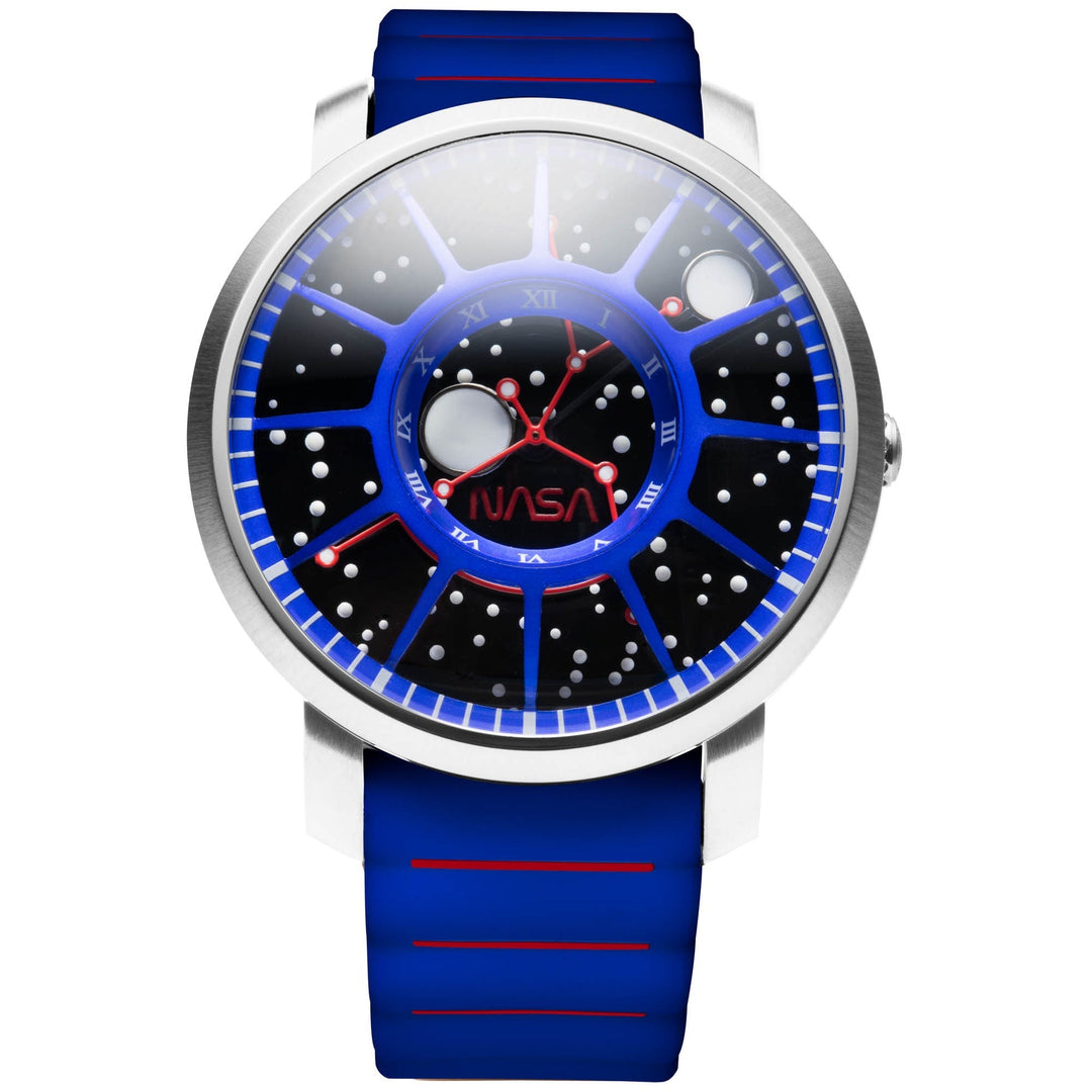 NASA Trappist-1 Sapphire Gamma Ray Blue/blue silicone strap | Black Dial