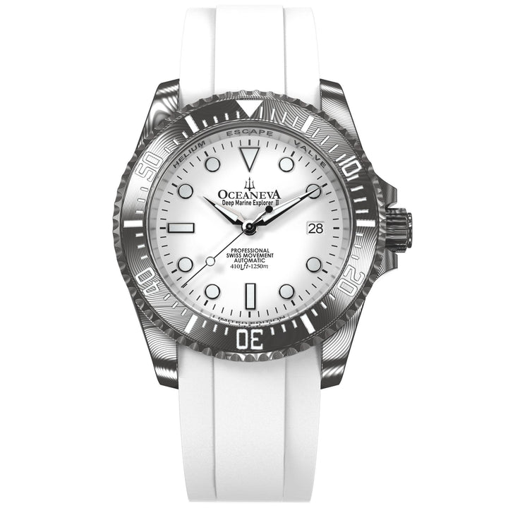 Oceaneva Damascus Swiss Automatic SW200 Deep Marine Explorer II (Damascus/White 