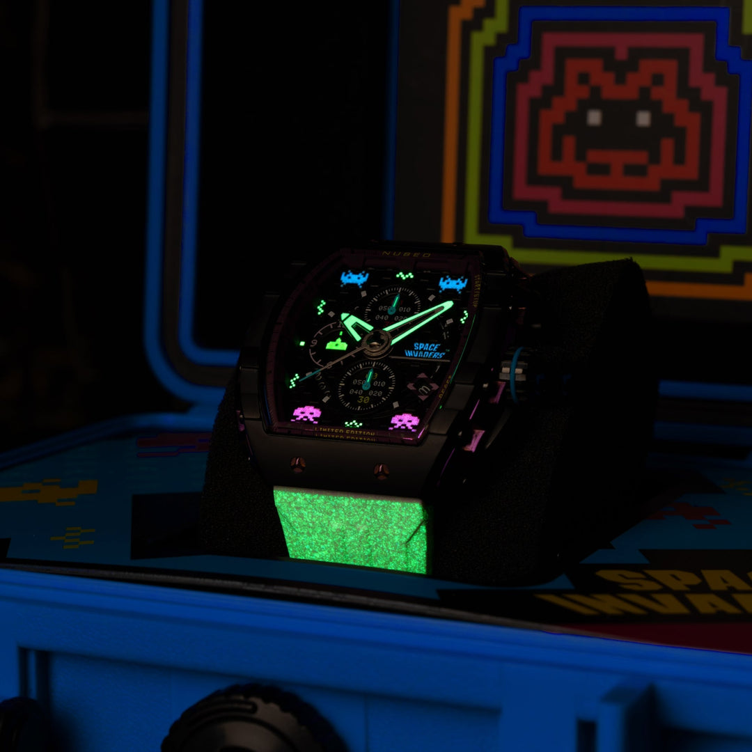 Magellan Chronograph Space Invaders Limited Edition Black / Rubber | Black Dial