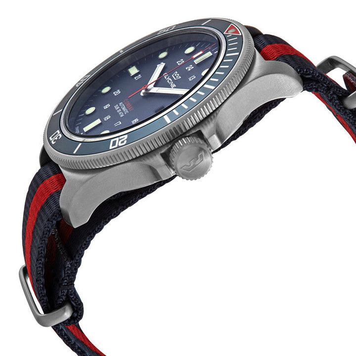 Combat Sub Blue dial / Two-Tone Blue / Red Satin Strap Blue Dial