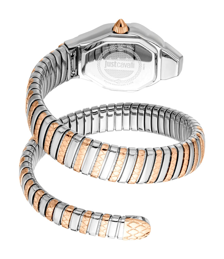 Snake 22mm / White Mother-of-Pearl / Silver and Rose Gold | White Mother-of-Pear