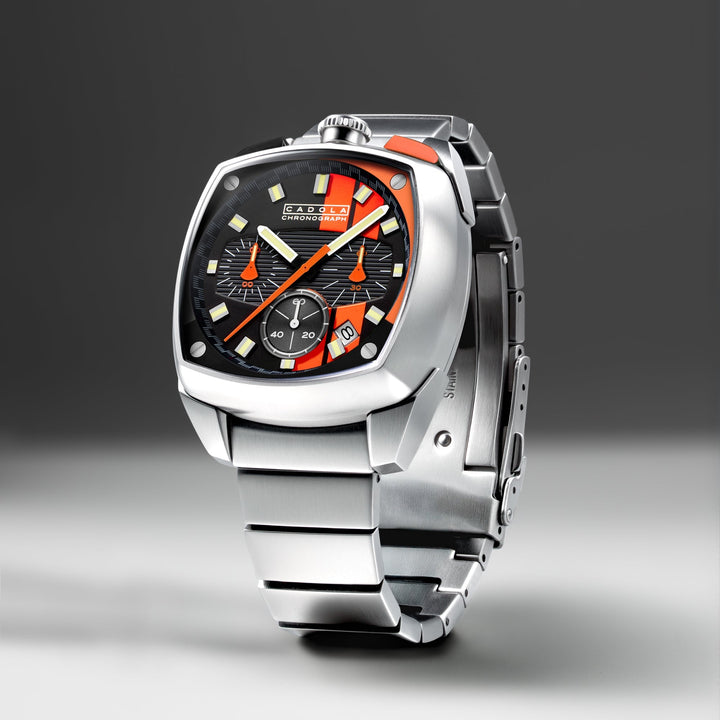 Taurus Chronograph Black & Orange / Stainless Steel | Black Dial